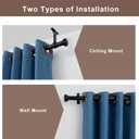 Heavy Curtain Rod,1 inch Long Curtain Rods for Windows 72 to 144 inch with Endcap and Premium Aluminum Brackets,Ceiling Mount Drapery Rods Outdoor Curtain Rod for Patio,Matte Black