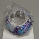 Yinns Bird Feeder - Glass Birds Feeder Outside Hanging, Mosaic Fly Through Birdfeeder with Oval Stained, Outdoor Garden Decor, 6.5 inch (Bule and Purple)