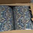Kigley 2 Pcs Outdoor Chaise Lounge Cushions with Side Pocket 76x22x6 Thick Tufted Waterproof Patio Pool Lounge Chair Replacement Cushion Cyan Paisley Fade Resistant for Furniture Lawn, Patterned