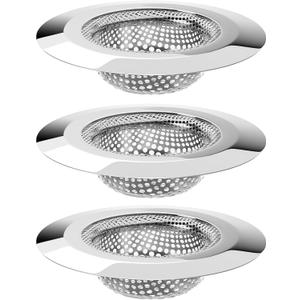 MR.SIGA Bathtub Drain Strainer, Stainless Steel Shower Bathtub Drain Hair Catcher, Bathroom Sink Drain Strainer, 3 Pack