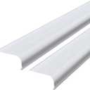Retisee 2 Pcs 18" Under Cabinet Light Cover Replacement White Ribbed Acrylic Lens Diffuser Low Profile for Under Counter Fluorescent Light Fixture Kitchen Bathroom Vanity, 2-3/4"W x 1-3/8"H(Curved)