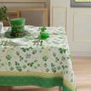 XCHI Shamrocks Clovers St. Patrick's Day Tablecloth Rectangle Table Cloth Washable Table Covers for Indoor Dining Home Party Decorations 60x84 Inch