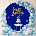 Babenest 7.2FT Royal Blue Round Backdrop Cover, Two-Sided Spandex Circle Balloon Arch Stand Cover for Party Wedding Ceremony Birthday Baby Shower Anniversary Decoration