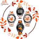 22mm Holiday Christmas Thanksgiving Watch Band Compatible with Samsung Galaxy Watch 46mm/Galaxy watch 3 45mm/Gear S3 Classic/Frontier Replacement Watch Strap (Autumn color Orange)