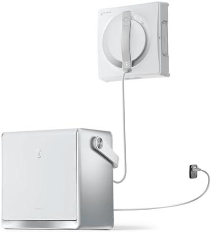 ECOVACS WINBOT W2 PRO Omni Portable Window Cleaning Robot with Multi-Functional Station, Charging While Working, Intelligent Cleaning with Triple Nozzle Water Sprayer, 12-Level Protection White