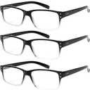 NORPERWIS Reading Glasses 5 Pairs Quality Readers Spring Hinge Glasses for Reading for Men and Women (5pcs - Black/Clear, +2.00)