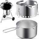 Blulu Ash Catcher Assy for 18-1/2" Charcoal Grill Replacement Parts (Bowl Diameter 6.9", Silver)