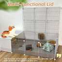Guinea Pig Cages with Lid & Corrugated Liner 10ft CNC Small Animal Playpen Indoor Rabbit Bunny Cage Large Critter Loft Habitat Hedgehog Pet Hutch 55x28x14inch