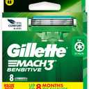 Gillette Mach3 Sensitive Razor Cartridges Refill, 8ct