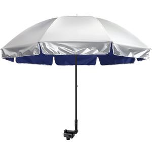 G4Free UPF 50+ Universal Clamp On Umbrella Adjustable Outdoor UV Protection Beach Chair Umbrella for Strollers, Wheelchairs, Patio Chairs, and Golf Carts (Blue)