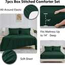 CozyLux Queen Comforter Set Emerald Green - 7 Pieces Bed in a Bag Queen, All Season Soft Bedding Sets, Oeko-Tex Certified Bed Set with Down Alternative Comforter, Sheets, Pillowcases & Pillow Shams
