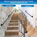 3 Pack 3.2FT Pipe Stair Handrail,Wall Mounted Hand Rail for Indoor & Outdoor Steps,Black Galvanized Iron Grab Bars for Wall,Stair Railing for Stairs Porch Bathroom