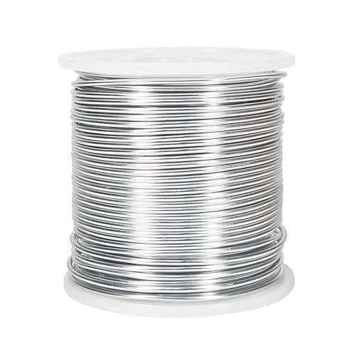 Tenn Well 15 Gauge Aluminum Wire, 164 Feet 1.5mm Bendable Metal Craft Wire for Jewelry Making, Beading, Armature, Sculpting, Bonsai Training, Crafting