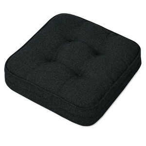 GOFORIT Memory Foam Seat Cushion，Kitchen Chair Cushions for Dining Chairs,Non-Slip Chair Pads with Removable Cover, 16'' x 16'', Black