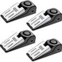 EMDMAK Door Stop Alarm with 120DB Siren Door Stop for Home & Travel (Black) (Pack of 4)