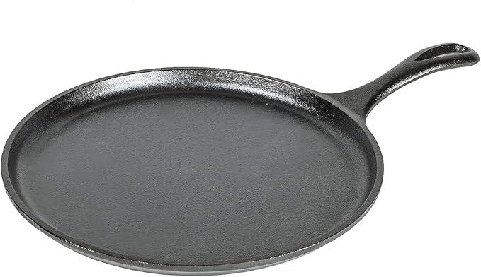 Lodge Round Seasoned Cast Iron Griddle  RoundShaped, PreSeasoned Iron Griddle Pan  NonToxic, PFASFree Cookware  Compatible with Stovetop, Oven, Grill, or Campfire  10.5 Inches
