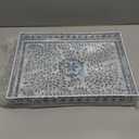 MAONAME Rectangular Decorative Tray, Plastic Serving Tray with Handles, Modern Blue Trays for Ottoman, Coffee Table Trays for Living Room, Home Decor, 15.7" x 11.8" x 1.6"