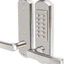 Keyless Mechanical Combination Door Lock Digital Code Keypad Security Entry Door Stainless Steel 304 Not Deadbolt (Only for The Left Handed Door Opens Inward) … (Right Handle)