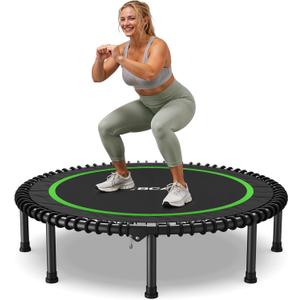 BCAN 550LBS Mini Rebounder Trampoline for Adults, 48" Foldable Fitness Trampoline with Bungees, Quiet & Stable Exercise Trampoline Indoor/Home/Garden (BT2, Without Handle)