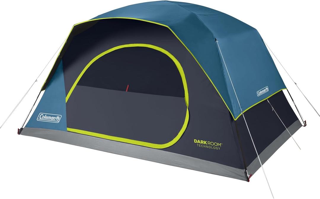 Coleman 8 Person Skydome Dark Room Tent with Rainfly, 5 Minute Setup, Blocks 90% of Sunlight, 20% More Headroom Than Traditional Tents, PFAS-Free