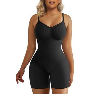 SHAPERX Women's Seamless Shapewear Bodysuit Tummy Control Body Shaper Waist Snatching Body Suit,SZ5218-2-Black-L/XL