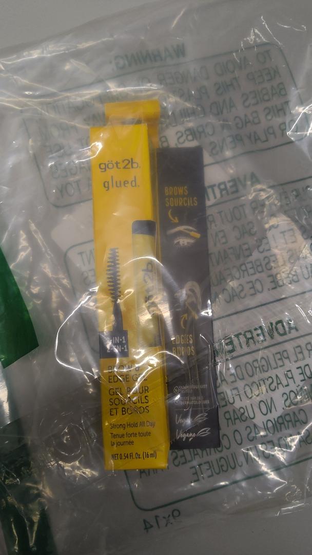 got2b Glued 2-in-1 Brow Gel & Edge Control, 0.54 Fl Oz, Strong Hold Styling Eyebrow Gel and Hair Mascara for Flyaways and Frizz with Castor Oil, Sweat-Resistant with Quick Dry, Clear Finish