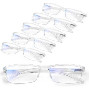 Gaoye Executive Style Reading Glasses Men - Durable Readers with Blue Light Filtering- Comfortable Fit with TR90 Frames, Magnification Strength: 3.5 x (Transparent)