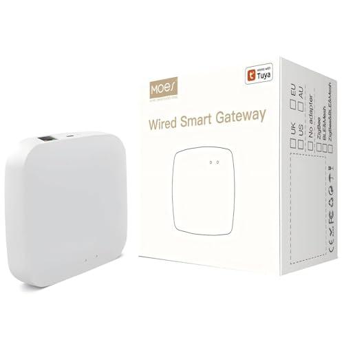 MOES Tuya ZigBee 3.0 Hub/Wired Gateway, WiFi Smart Home Bridge Remote Controller,Work with Tuya ZigBee Smart Device, White
