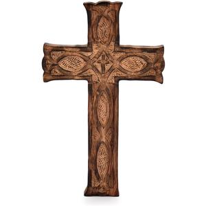 2 x NIRMAN Handmade Wooden Wall Cross Church Home Room Décor