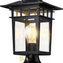 Dusk to Dawn Outdoor Post Lights,Black Waterproof Lamp Post Light Fixture, Aluminum Lamp Posts Outdoor Lighting Pole Lantern for Outside Yard Patio Pathway Garden Deck, Hard Wired,1-Pack