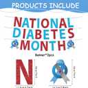 Diabetes Awareness Party Decorations,Include National Diabetes Month Banner,Hanging Swirls and Honeycomb Centerpieces for National Diabetes Month Scene & Charity Party Supplies.