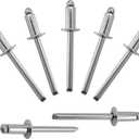 ALLCLEAN 100 Pcs 3/16"x3/8" Stainless Steel Blind Pro Rivets,4.8 x 10mm Pop Rivets,Stainless Steel Grip and Stainless Steel Mandrel