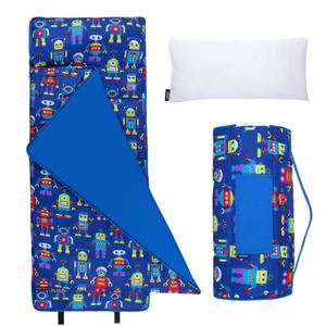 Wildkin Microfiber Nap Mat for Kids
50 x 20 in all-in-one microfiber nap mat with attached blanket, removable pillow, roll-up straps and carry handle.