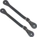2PCS Leather Spur Straps for Western Men and Women Adjustable Boot Straps for Thigh High (Black)