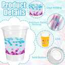 50 Pcs Mermaid Party Decoration Cups, 12 Oz Plastic Drinking Cups Mermaid Birthday Party Decorations for Baby Shower Ocean Summer Birthday Party Favor Decorations Supplies2 Designs