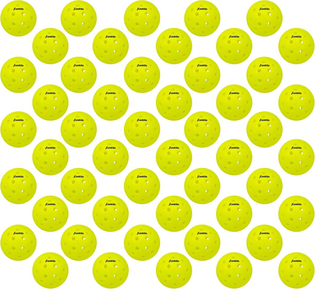 Franklin Sports X-40 Outdoor Pickleballs - Official Ball of USA Pickleball, APP Tour + US Open - Regulation Size (50 Count, Yellow)