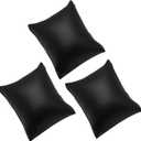 Lxnoap 3 pcs Black Leather Bracelet Watch Pillow Jewelry Displays 3 inch Bracelet Bangle Watch Display Holder