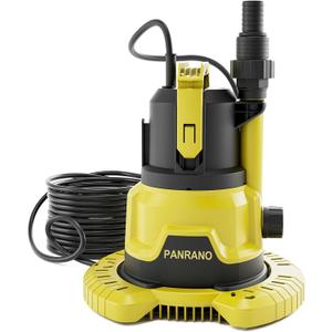 Upgraded Pool Cover Pump - Dual Water Outlets, 1HP Submersible Water Sump Pump with Filter Net, 3500GPH Electric Portable Transfer Water Pump For Pool, Hot Tubs, Basement Floods, Yellow