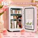 Kikihouse 16L Skincare Fridge with LED Mirror, Small Fridge for Makeup