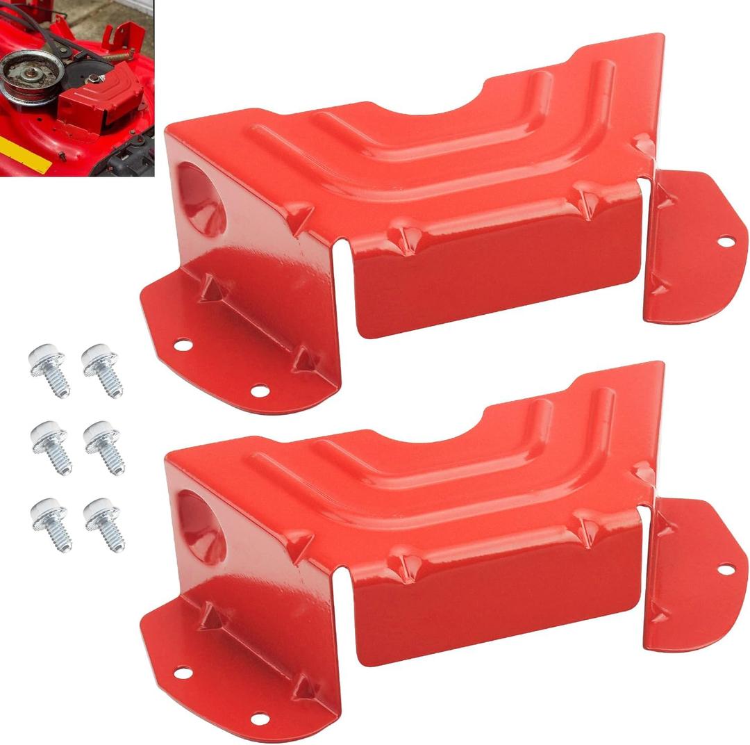 2 Set 783-06424A-0638 Deck Spindle Pulley Belt Guard Cover Compatible with MTD, Troy-Bilt, Craftsman Riding Lawn Mowers & Tractors with 42" and 46" Decks (Red)