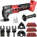 Cerycose Cordless Oscillating Tool Compatible with Milwaukee 18V Battery, 21000 OPM Max Brushless-Motor Tool with Auxiliary Handle, Oscillating Multi-Tool for Scraping, Sanding,Cutting Wood(Tool only)