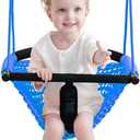 2 -in- 1 Toddler Swing. Swing Seat for Kids with Adjustable Ropes, for Kids Heavy Duty Rope Play Secure Children Swings Set, for Outdoor Indoor, Backyard. Upgrade Product (Blue)