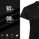 Women Golf Tennis Shirts,Athletic Women T-Shirts V-Neck Tops Short Sleeve Collarless Shirts (L)