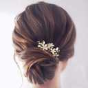 JAKAWIN Pearl Bride Wedding Hair Pins Bridal Hair Piece Accessories Decorative Hair Clips for Women HP065 (Gold)