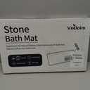 Veeloim Stone Bath Mat Diatomaceous Earth Shower Mat Non-Slip Super Absorbent Diatomite Stone Mats for Bathroom Floor/Kitchen Counter Quick Drying Natural Easy to Clean(23.6''15.4" White), 24" x 16"