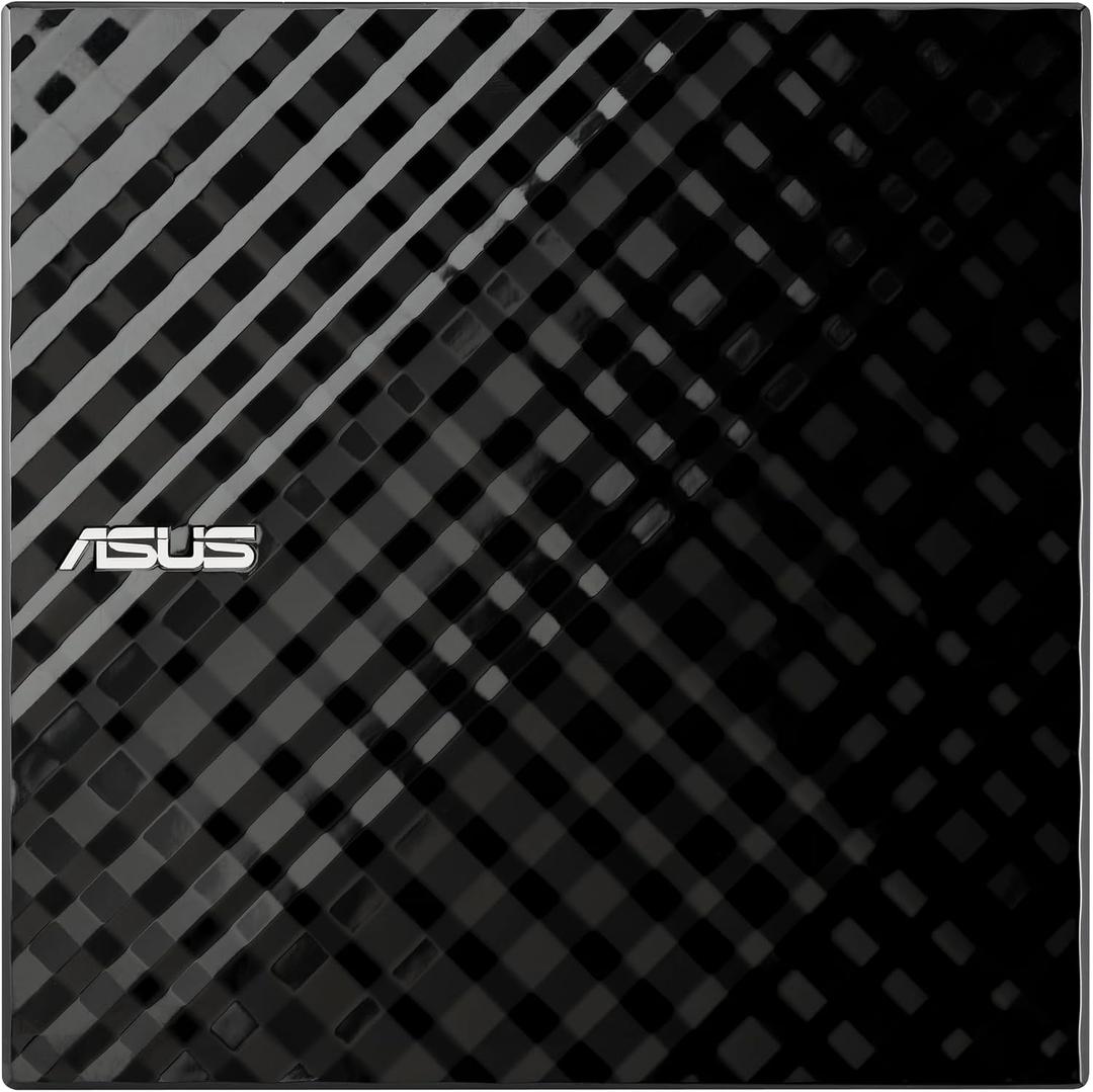 ASUS LITE Portable USB 2.0 Slim 8X DVD/Burner +/- Rewriter External Drive, Compatible with Both Mac & Windows, Black (SDRW-08D2S-U/BLK/G/AS)