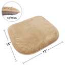 PAGGED Khaki Kitchen Chairs Cushions Non Slip Foam Office Seat Cushions Washable Soft Thick Pads Large Wooden Metal Tapered Dining Chair Cushions,17" x 15"