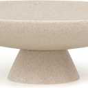 YMXYJM Modern Resin Pedestal Decorative Bowl, Large Fruit Bowl for Kitchen Counter, Stylish Key Bowl for Entryway Table, Beige