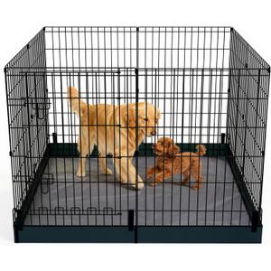 Foldable Dog Playpen,36in 8 Panels Metal Pet Exercise Fence with Bottom Pad