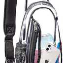 gdbis Clear Sling Bag, Stadium Approved Small PVC Crossbody Backpack, Transparent Casual Chest Daypack for Hiking, Stadium or Concerts, Black
